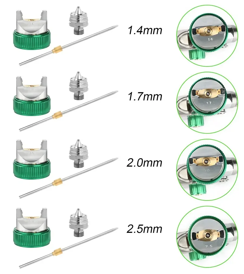 HVLP Spray Gun 1.4/1.7/2.0/63.0mm Nozzle  Accessories Car Painting Tools Air Paint Spray Guns Airbrush for Painting Spraying Gun