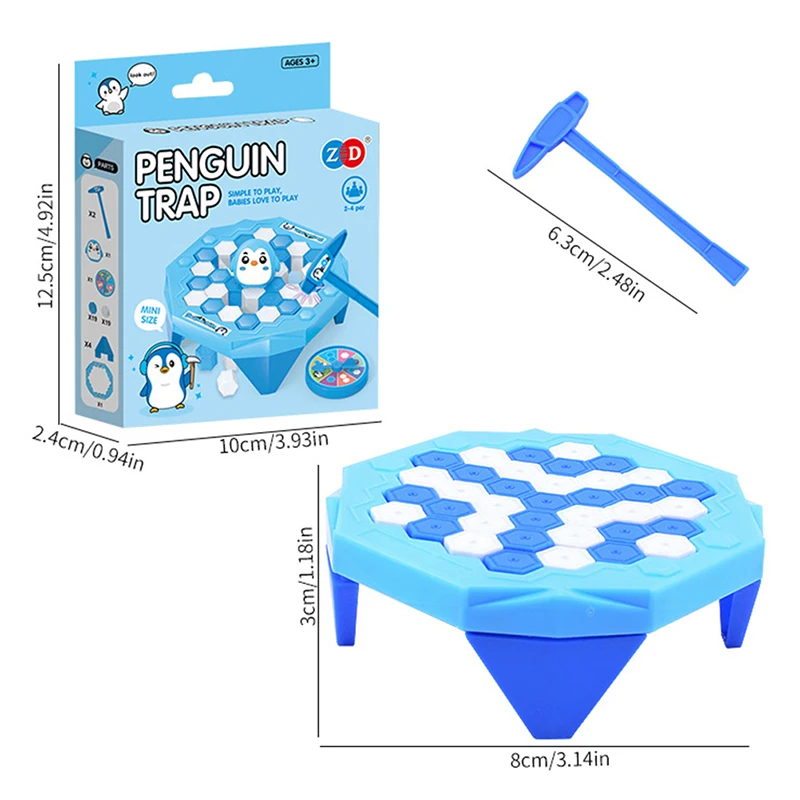 Mini Size Penguin Trap Break Ice Activate Family Party Ice Breaking Kids Puzzle Table Knock Block Interactive Entertainment Indo