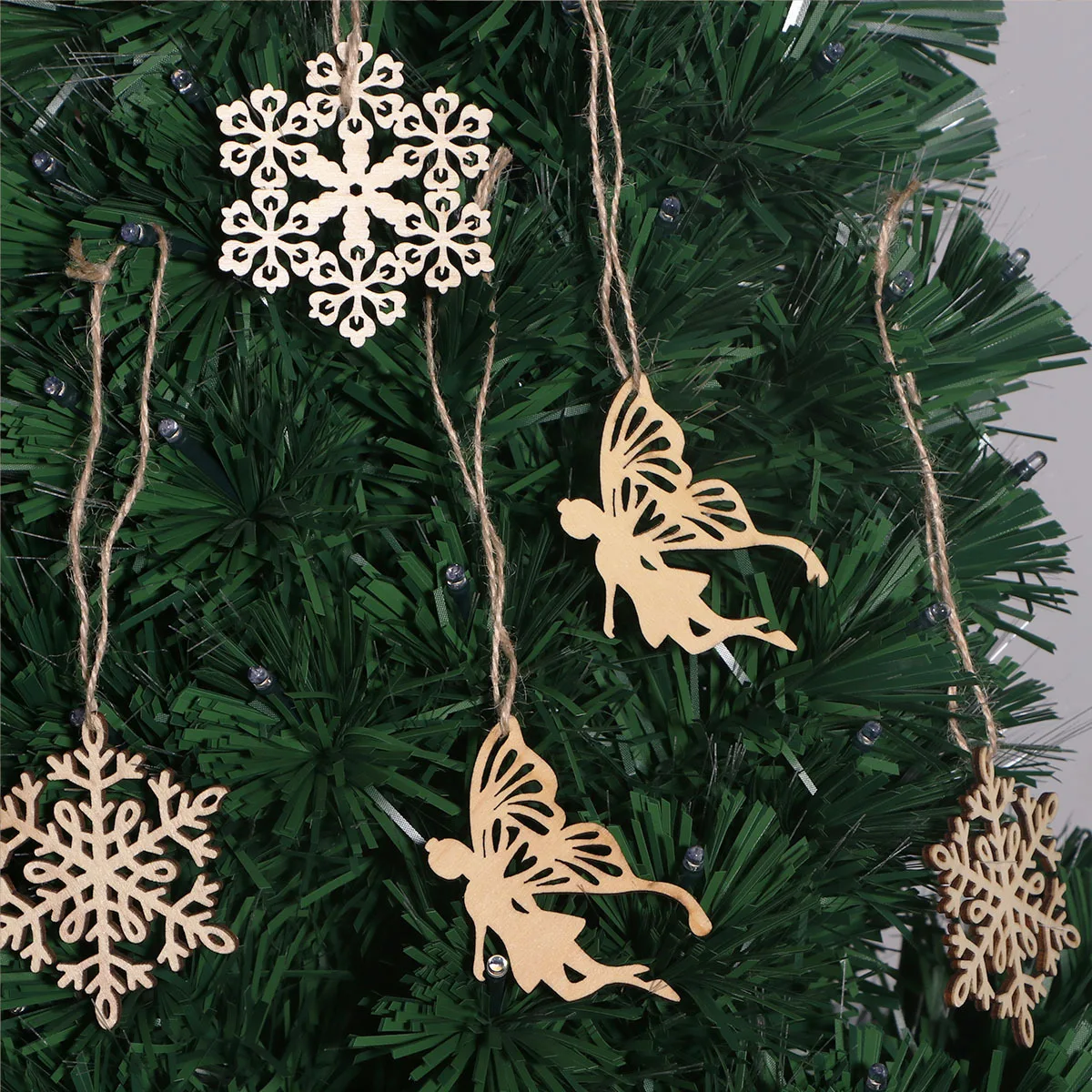 

10Pcs Wooden Angel Wings Ornament Embellishments Tags Sanded Both Sides String Hangers for Crafting Scrapbooking Decoupage Art