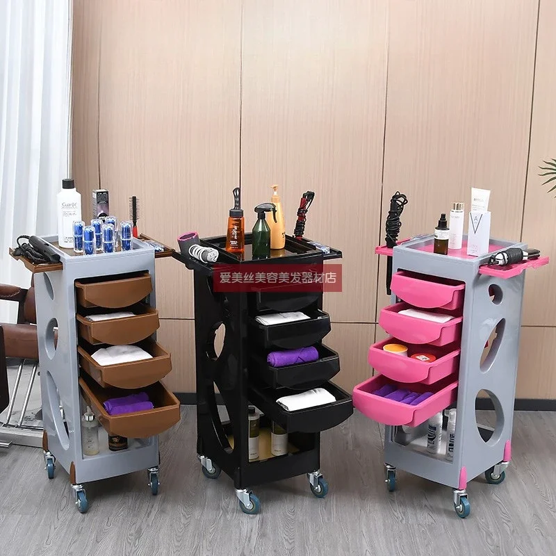 Pink Trolley Beauty Salons Furniture Cosmetologist Makeup Trolley Hospital Tattoo Professional Hairdressing Spa Auxiliary Cart