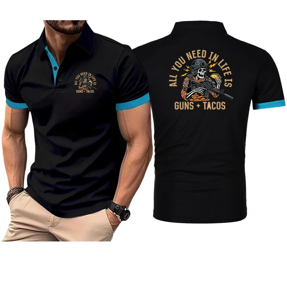 All You Need in Life Is Tacos Logo Print 2026 Men's Ultra-light Quick-drying Breathable Sweat-wicking Shirt Fitness Polo Shirt