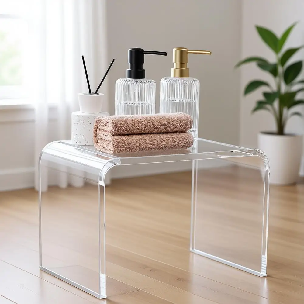 

Прозрачный акриловый стул для душа и ванной – пластиковая скамья для ванной комнаты и туалета – табурет для сидения в душе – дизайн под плитку