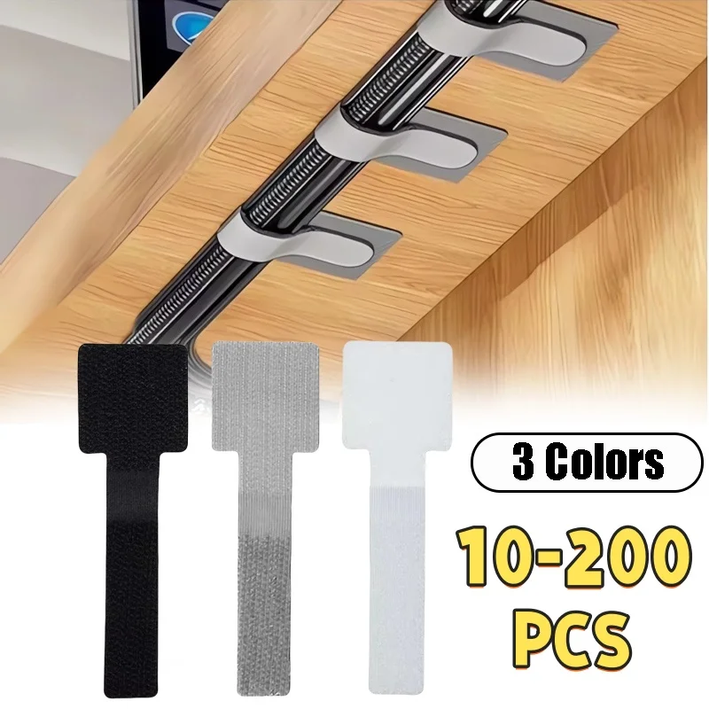 New Reusable Cable Ties Velcro Ties Self-Adhesive Power Cord Cable Holder Adjustable Cord Storage Desktop Organiser Manager