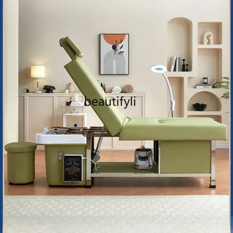 

FG17Electric Lifting Head Therapy Shampoo Chair Water Circulation Fumigation Foot Massage Foot Bath Integrated