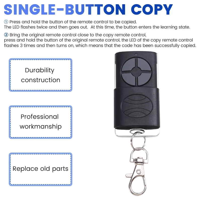 433Mhz 4-Key Garage Handheld Transmitter Door Opener Fit Wireless Universal Garage Door Remote Control Transmitter