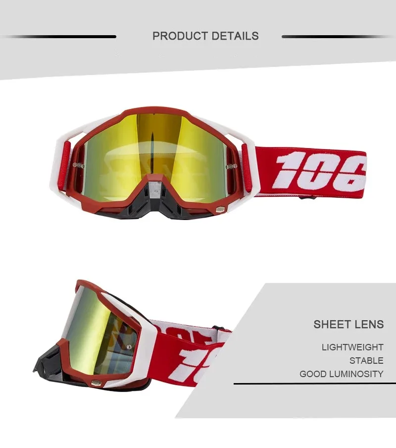 Motorcycle Glasses Goggles Motocross Goggles Helmet MX Dirt Bike ATV Ski Outdoor Sports Glass Scooter Cycling Sunglasses