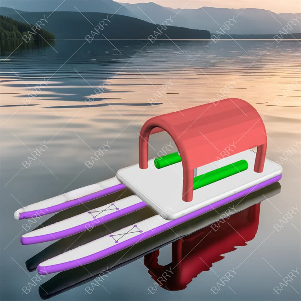 

Inflatable Water Catamaran Boat 6-8 Person Party Houseboat Floating Dock Island Hovercraft