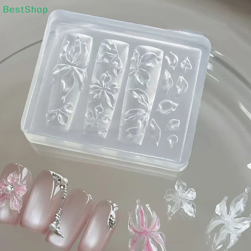 〔Rebecca〕3D Nail Mold Nail Decor Lily Flower Sea Shell Conch Coral Starfish Nail Mold DIY Silicone Manicure Mold