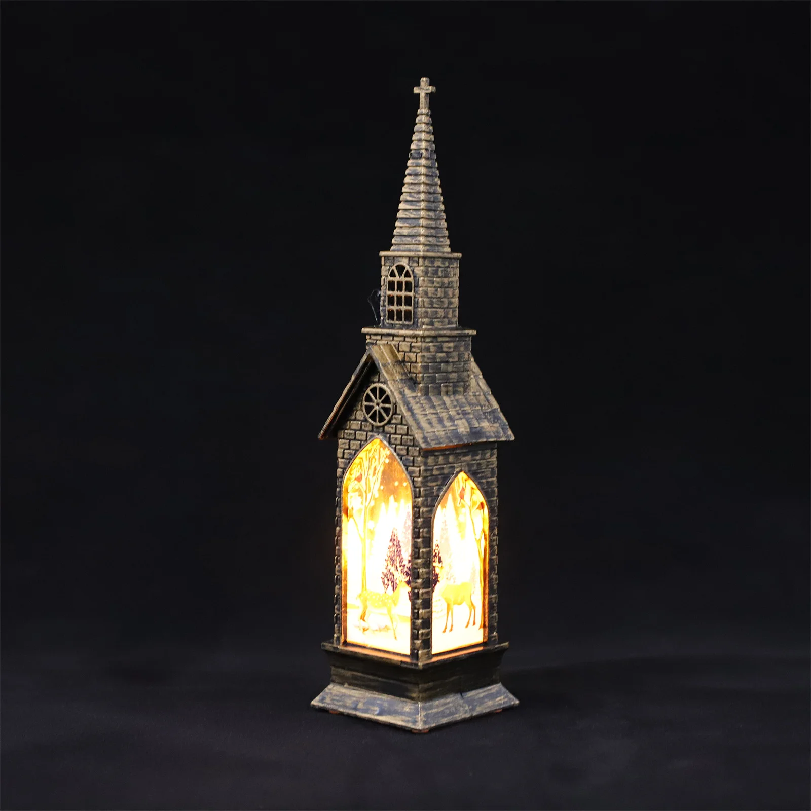 Decorative Lights Christmas Gift Small House Adornment Luminous Ornament Castle Decorations