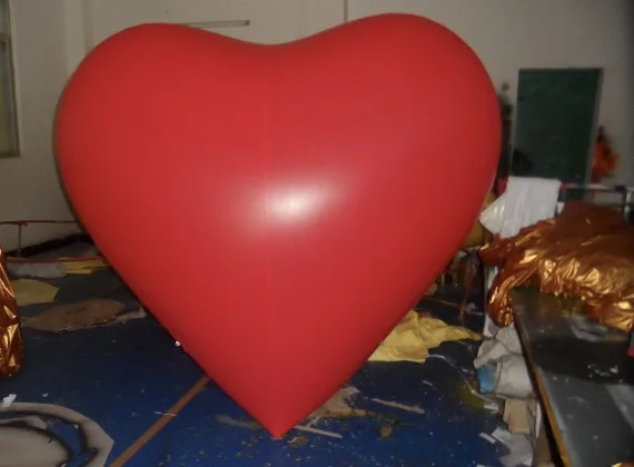 Giant Red Heart Shape Inflatable Helium Balloon For Advertising