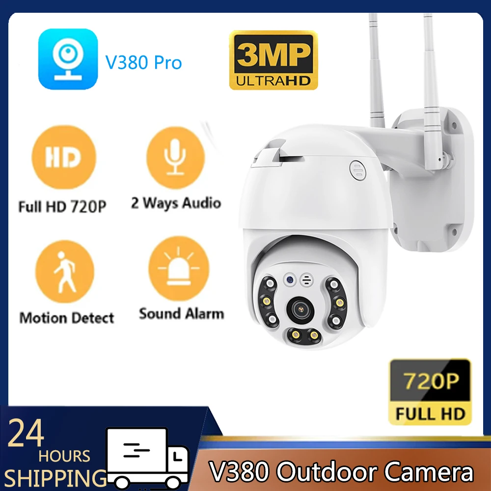 

V380 Pro 3MP 720P WiFi Camera Outdoor AI Motion Tracking two way audio Waterproof Security home CCTV Color Night Vision Camera