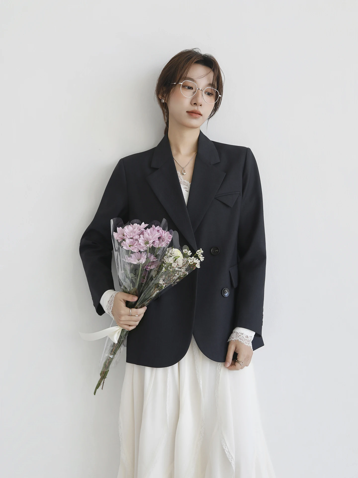 

Свободный повседневный женский пиджак на весну-осень, маленький размер, модный дизайн, полиэстер, полностью на подкладке, не требует глажки