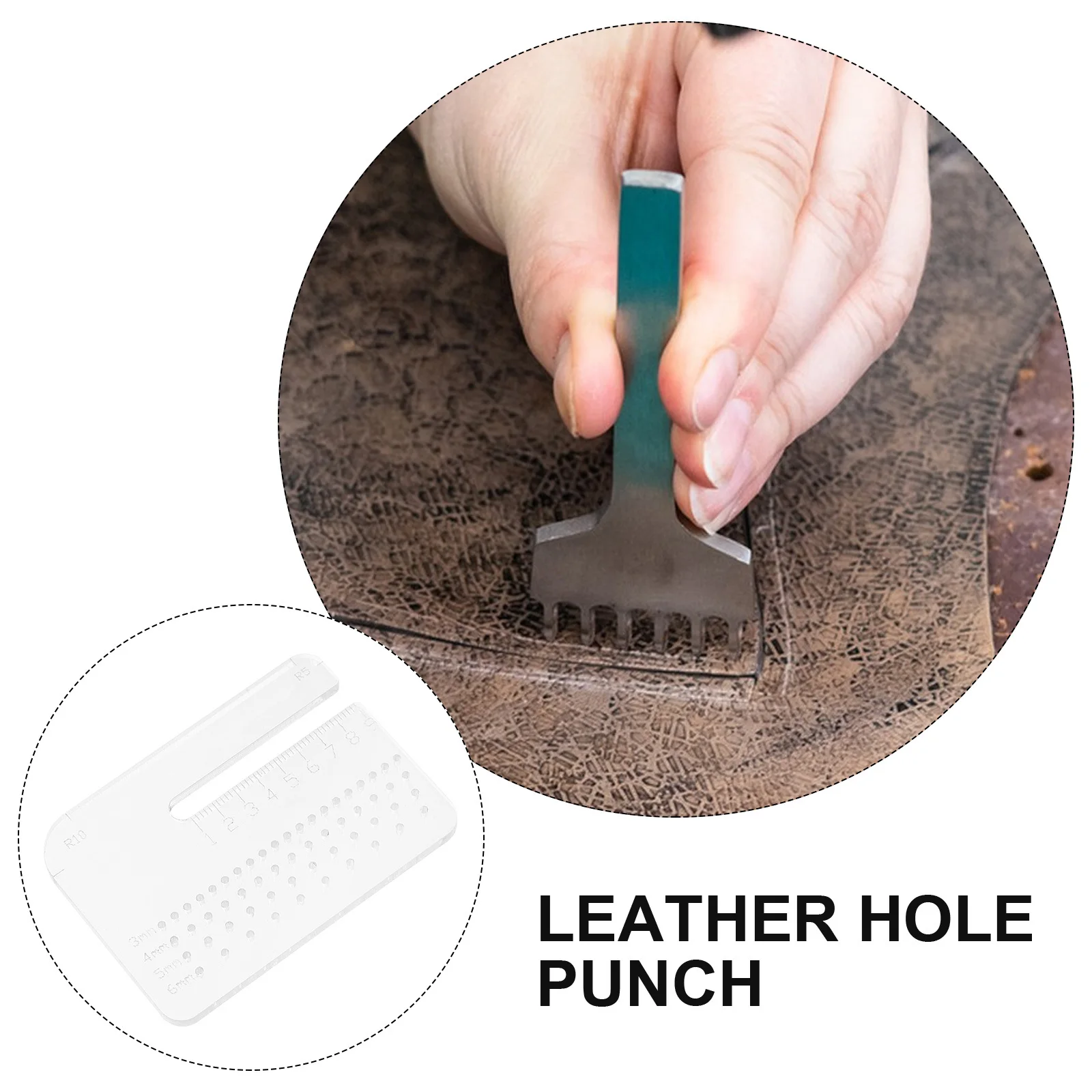 

Multifunctional Round Corner Ruler Punch Plate Tool Large Hole Punch for Tools DIY Craft