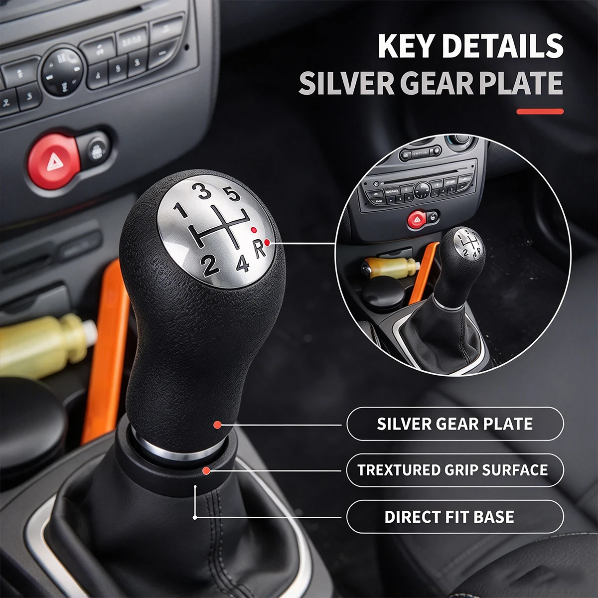 5 Speed Gear Shift Knob For Renault Clio 3 Twingo 3 Laguna 2 Modus - For Dacia Dokker Duster Logan II Manual Lever