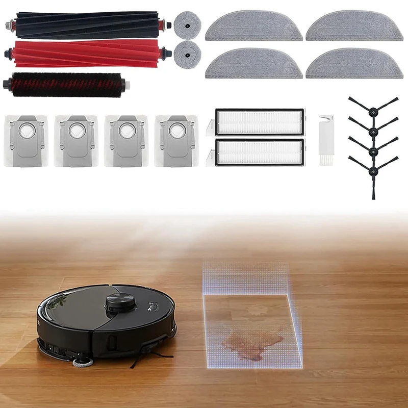 Para Roborock S8 Maxv Ultra Robot aspirador Cepillo Lateral principal filtros Hepa paño de mopa bolsas de polvo piezas de repuesto