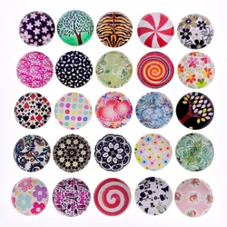 8mm 10mm 12mm 14mm 16mm 18mm 20mm Random Mixed Round Pattern Glass Cabochons Flatback Photo Dome Cameo Pendant Settings K02711