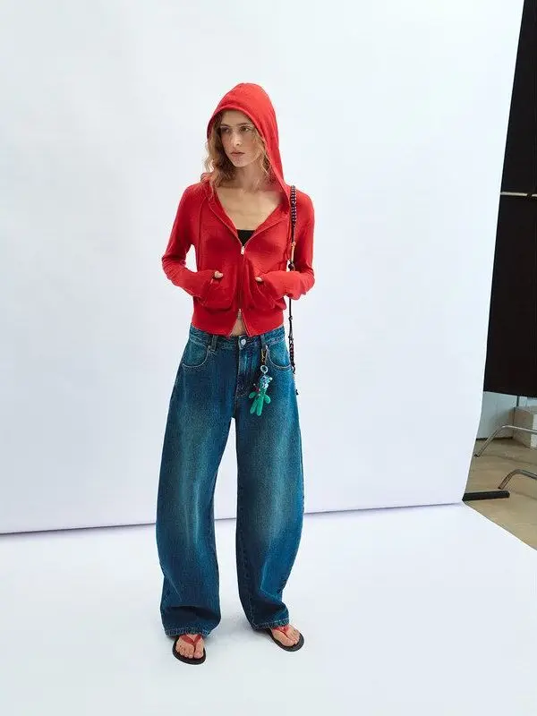 

Hello September Bla Label New Simple September Knife Jeans V60047 Low Waist Cotton Casual Loose Fit Youth Jeans