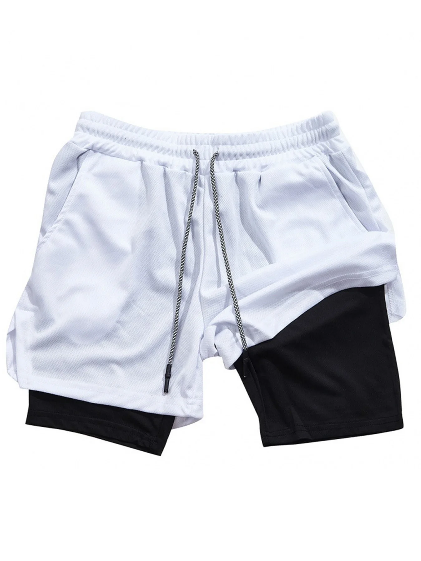 Summer sports versatile double layer men\'s shorts everyday casual quick-drying sports shorts men