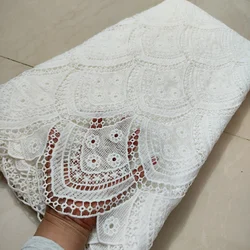 White French Embroidery Guipure Cord Lace Fabric 2024 High Quality African Lace Fabric For Nigerian Wed Party Dress KWH23101A