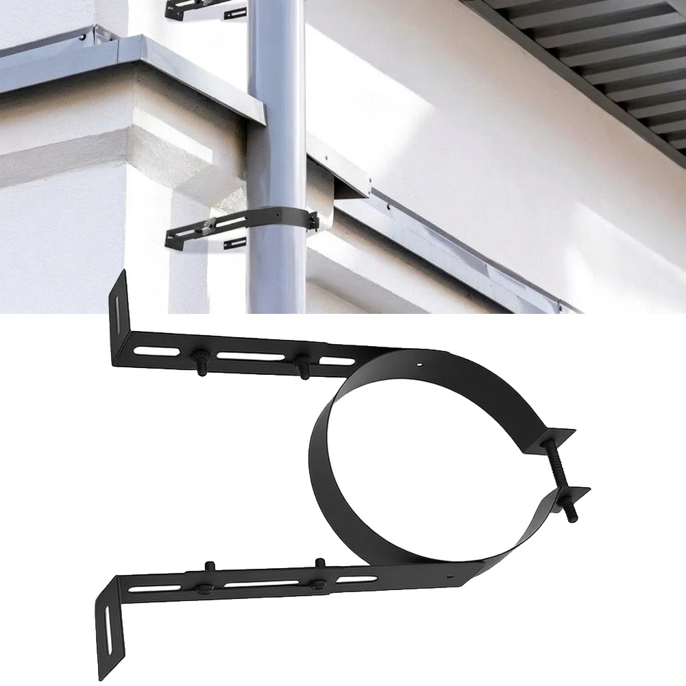 Chimney Pipe Bracket For Wood Stoves 0.8mm Thick Flue Pipe Mounting Clamp Secure Holder Prevents Slipping Outdoor BBQ Grill Part