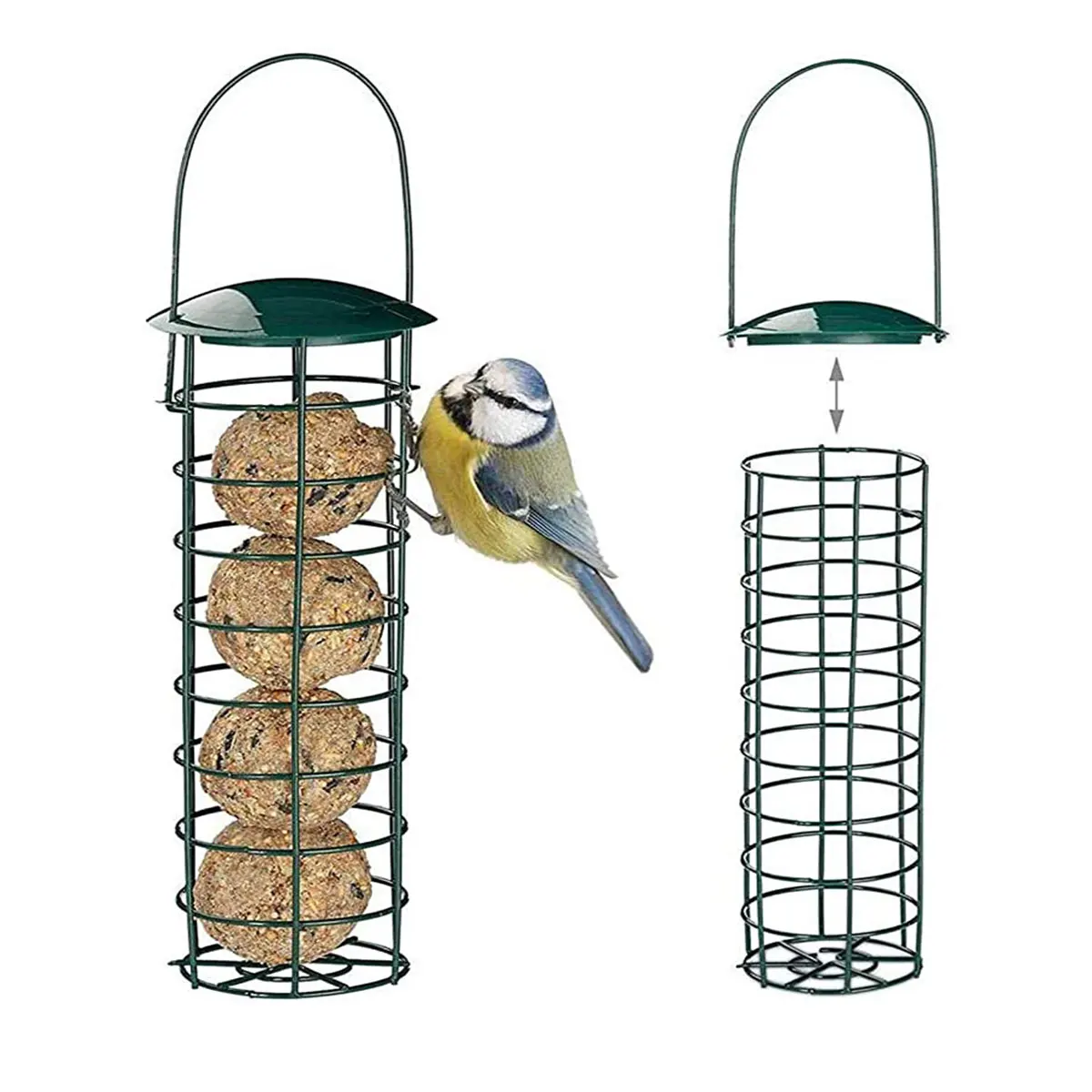 1pc Birds Grease Ball Holder Feeder Park Garden Pet Bird Supplies Iron Bird Feeder Outdoor Mesh Feeding Portable Wild Hanging