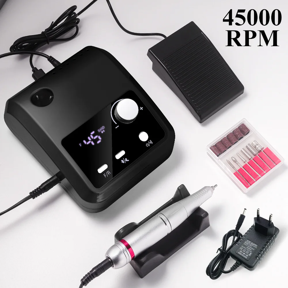 45000RPM Nail Polisher Machine 204 Electric Nail Grinder Nail Polish Remover Foot Grinding Nail Art Equipment Wholesale