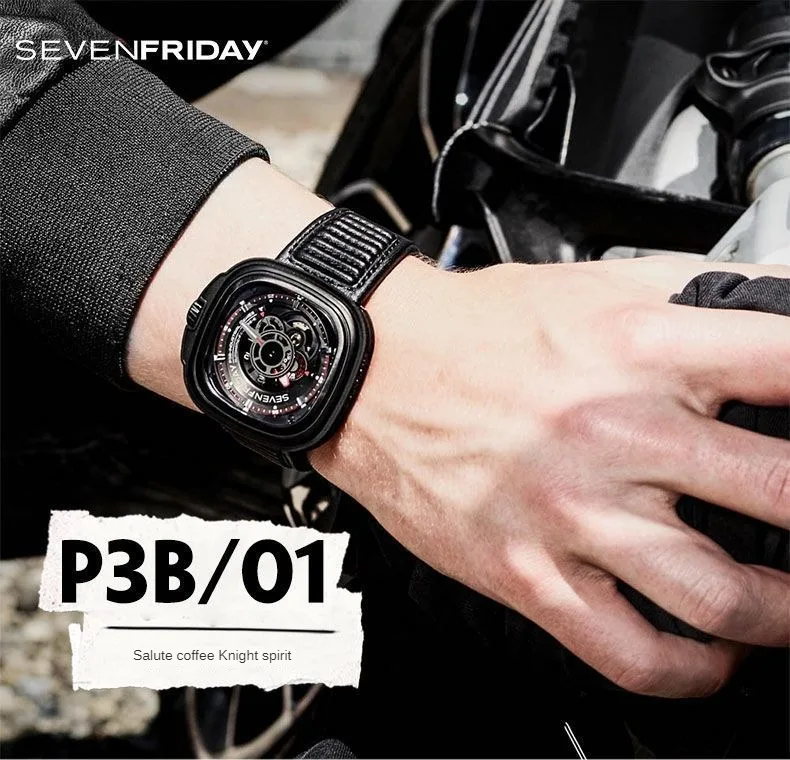 SEVENFRIDAY watch P3B/01 men\'s fully automatic mechanical watch P series waterproof fashion men watch luxury brand New Year gift