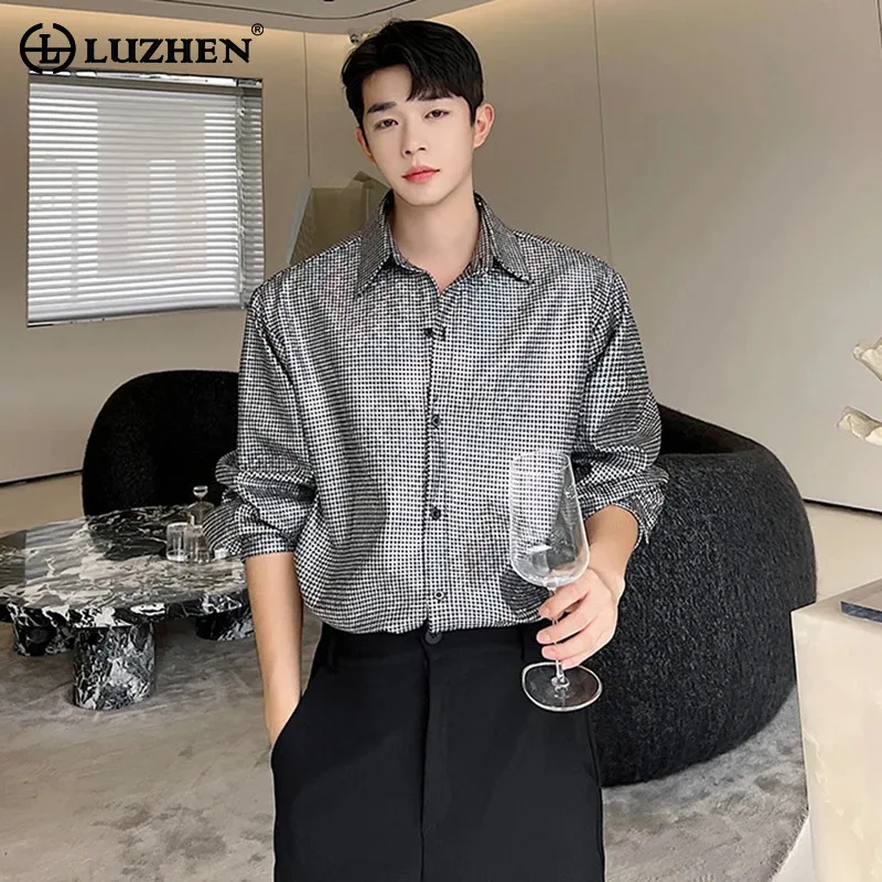 

LUZHEN Fashion Design Checked Shirts Long Sleeve Men's Loose 2024 Trendy Elegant Trendy Tops Korean Reviews Many Clothes LZ6228