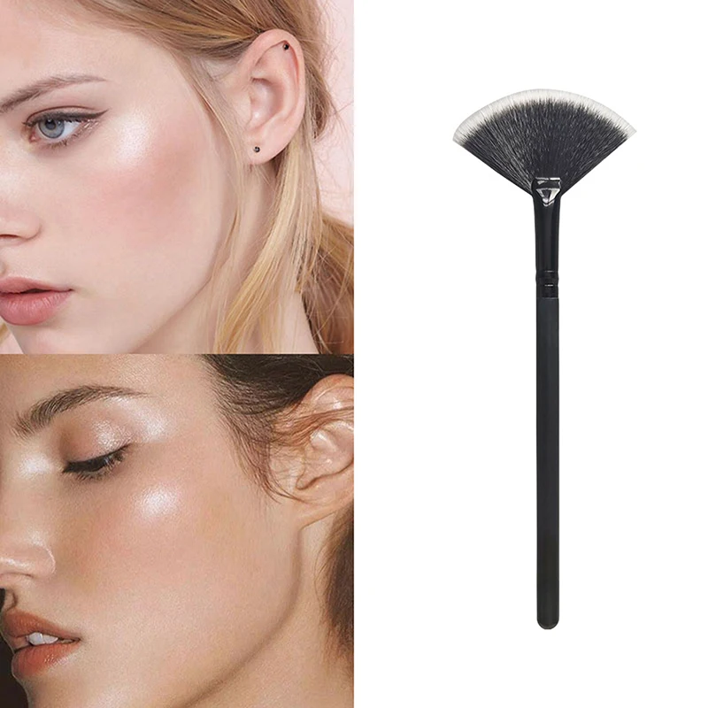 1 Pcs Professional Fan Makeup Brush Mixed Highlighter Contour Face Loose Brush Salon/family Facial Mask Brush Cosmetic Tool