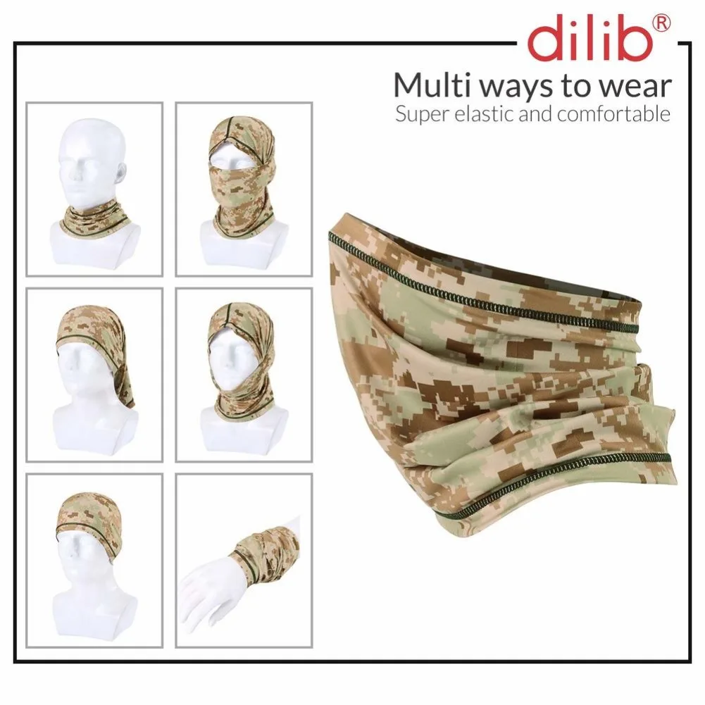 الرياضة في الهواء الطلق أنبوب التبريد الرقبة الجراب الأشعة فوق البنفسجية حماية نصف قناع الوجه المشي لمسافات طويلة الصيد وشاح باندانا بالاكلافا للرجال والنساء