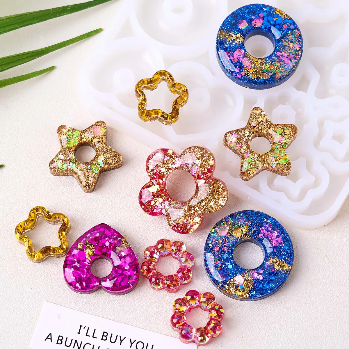 

Multifuntional Jewelry Silicone Mold DIY Handmade Heart Star Flower Earrings Pendant Keychain Epoxy Resin Craft Casting Molds