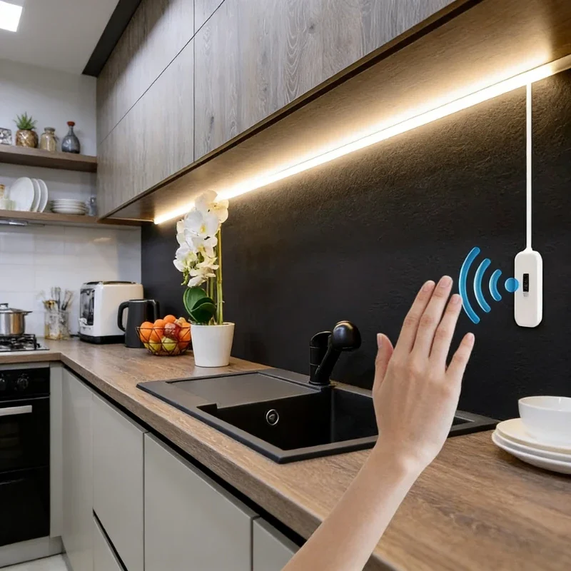 Hand Wave Activated LED Strip Lights, USB LED Light Strip with Hand Wave Sensor, Dimmable USB Touchless Under Cabinet Lighting