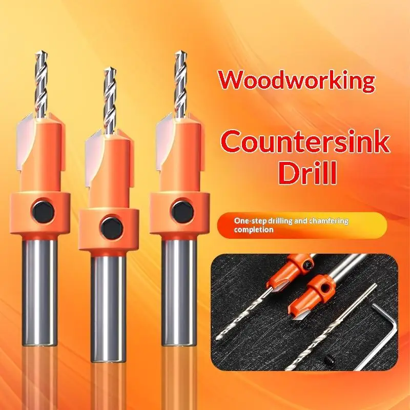 8/10mm Diameter High-speed Steel Woodworking Countersunk End Milling Cutter Drill, Suitable For Disassembling Wood Milling Tool