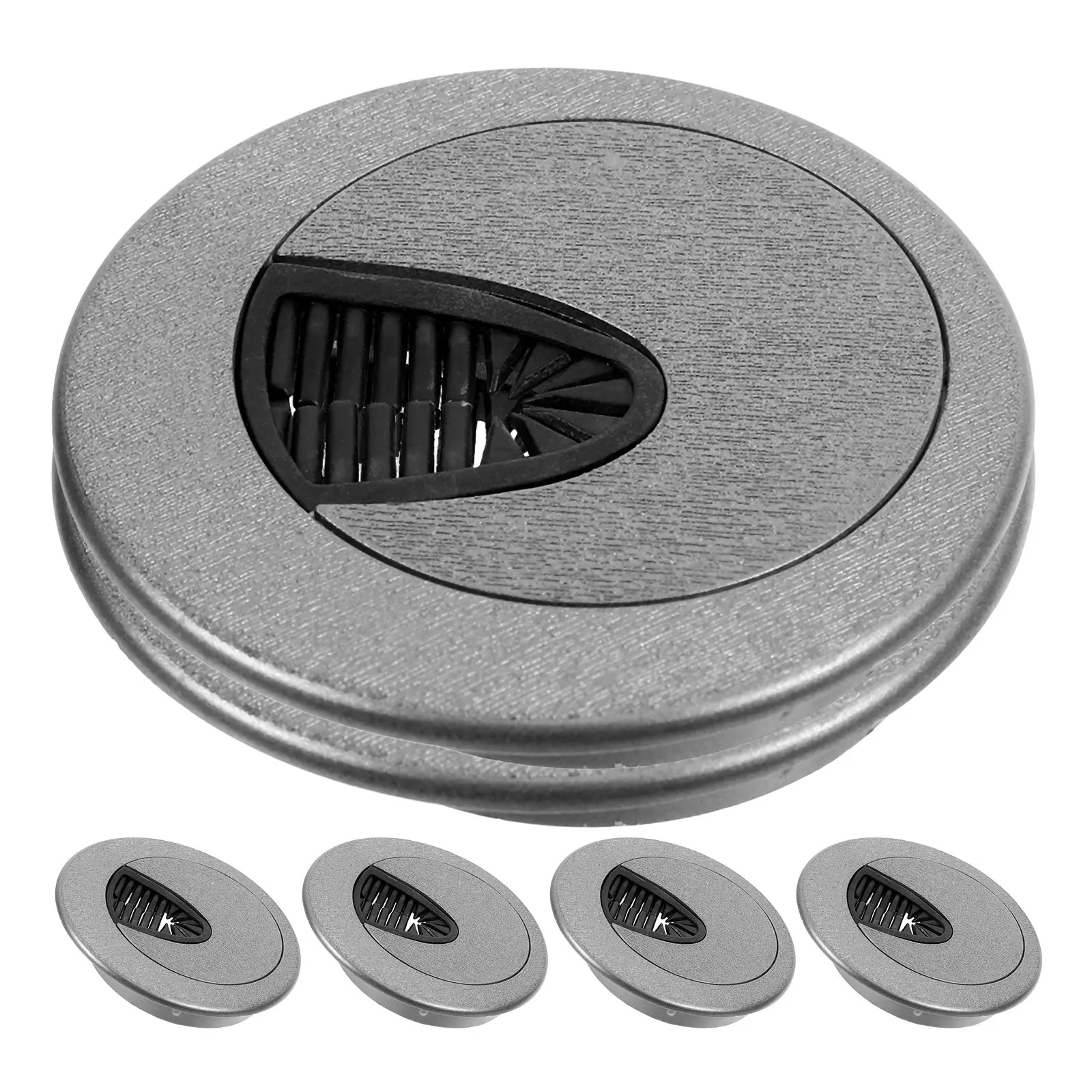 

6Pcs Round Cable Hole Cover Zinc Alloy Desk Grommet for Cable Management Wire Organizer Desktop Cord Hole Plug Office Home Use