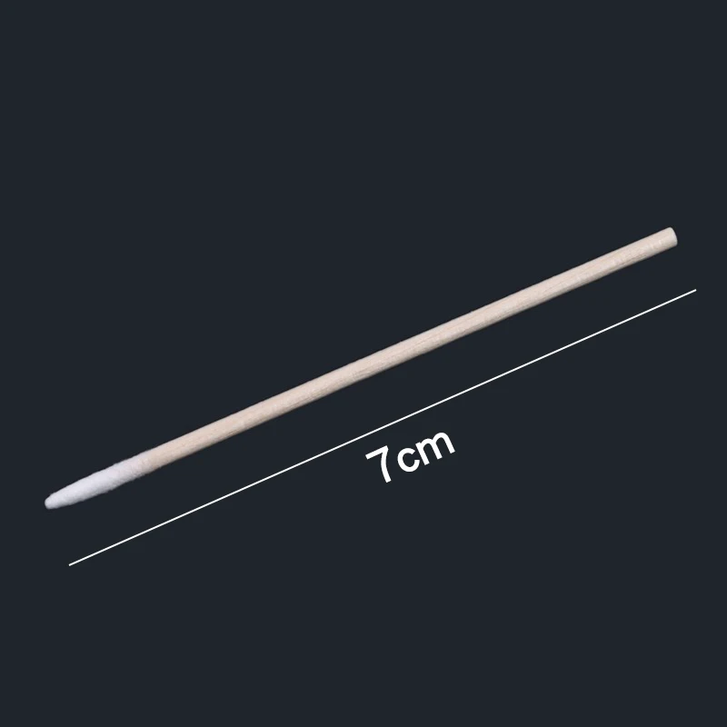 300/500pcs Wooden Tip Cotton Stick Long 7cm 300 Wooden Handle Tip Semi Permanent Embroidered Cotton Swabs