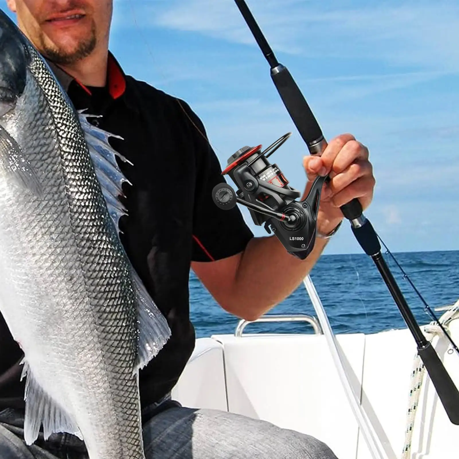 

Катушка для морской рыбалки, колесо для удочки, эргономичная противоскользящая рыболовная катушка для морской рыбалки Crappie Bass Inshore Ice Catfish