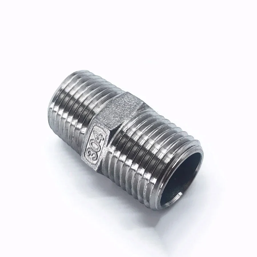 Male Straight Hexagon Joint Nipple Reducer Pipe Connection DN6 8 10 15 20 304 Fittings Stainless Steel Threaded 1/2