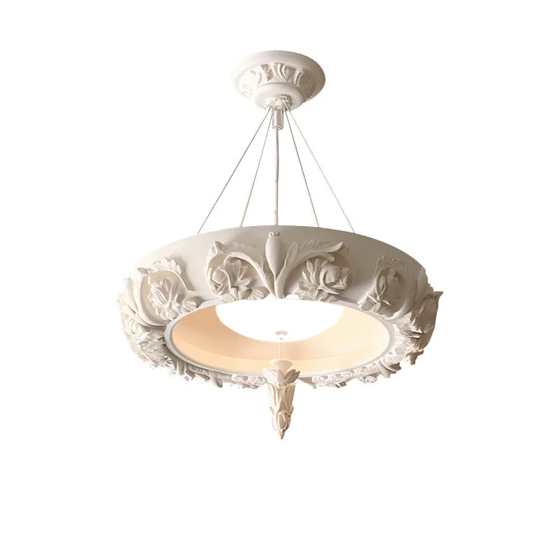 

Chandelier carved plaster light luxury retro restaurant main light creative lighting
