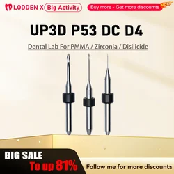 UP3D P52 P53 Dental Milling Burs for PMMA Zirconia Diamond Dental Materials D4 DC Coating CAD CAM System Dental Lab Cutter Tool
