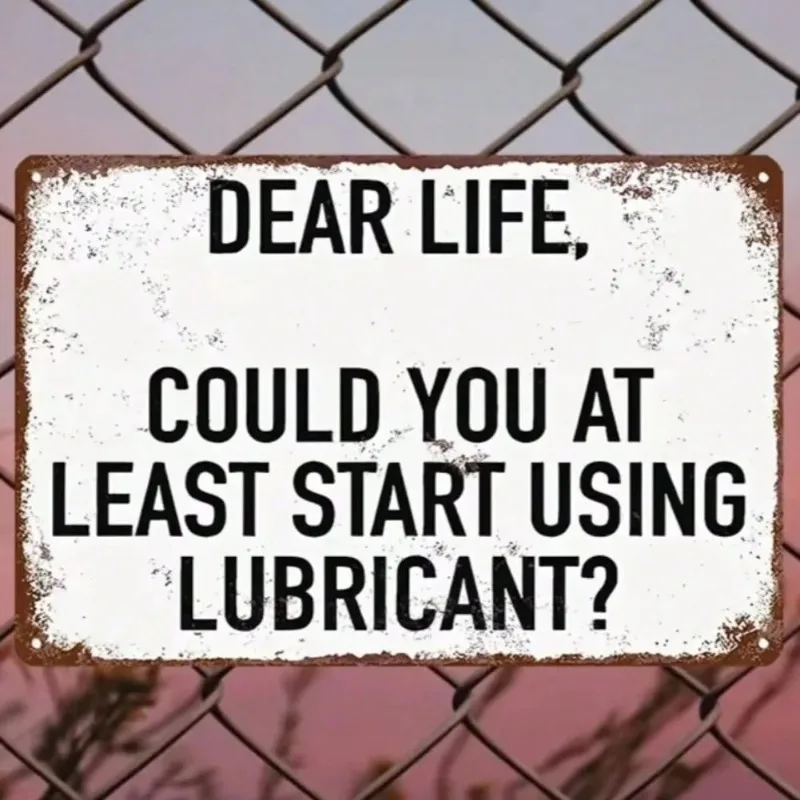 لافتة ألومنيوم مسطحة مضحكة ثنائية الأبعاد - ديكور مضحك، مثالية للشرفة والمقهى والجراج والحمام والطابق السفلي والحمام والبار #1