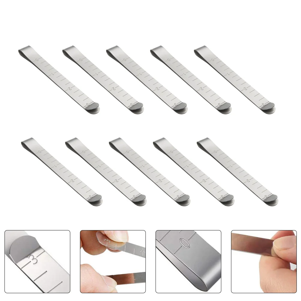 

10 Stainless Steel Sewing Clips Hemming Measuring Ruler Quilting Fabric Binding Tools Accessories DIY Craft Supplies