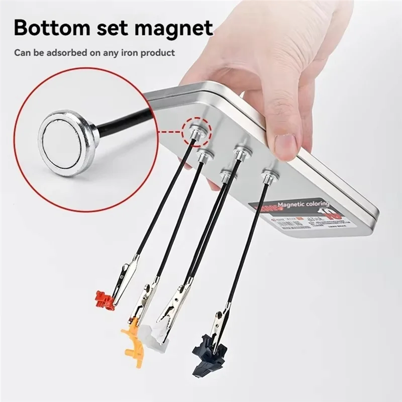 ABUM-MS095 Flexible Metal Magnetic Clip With Storage Box Model Figure Spray Clamp For Plastic Model Painting Tools Hobby DIY