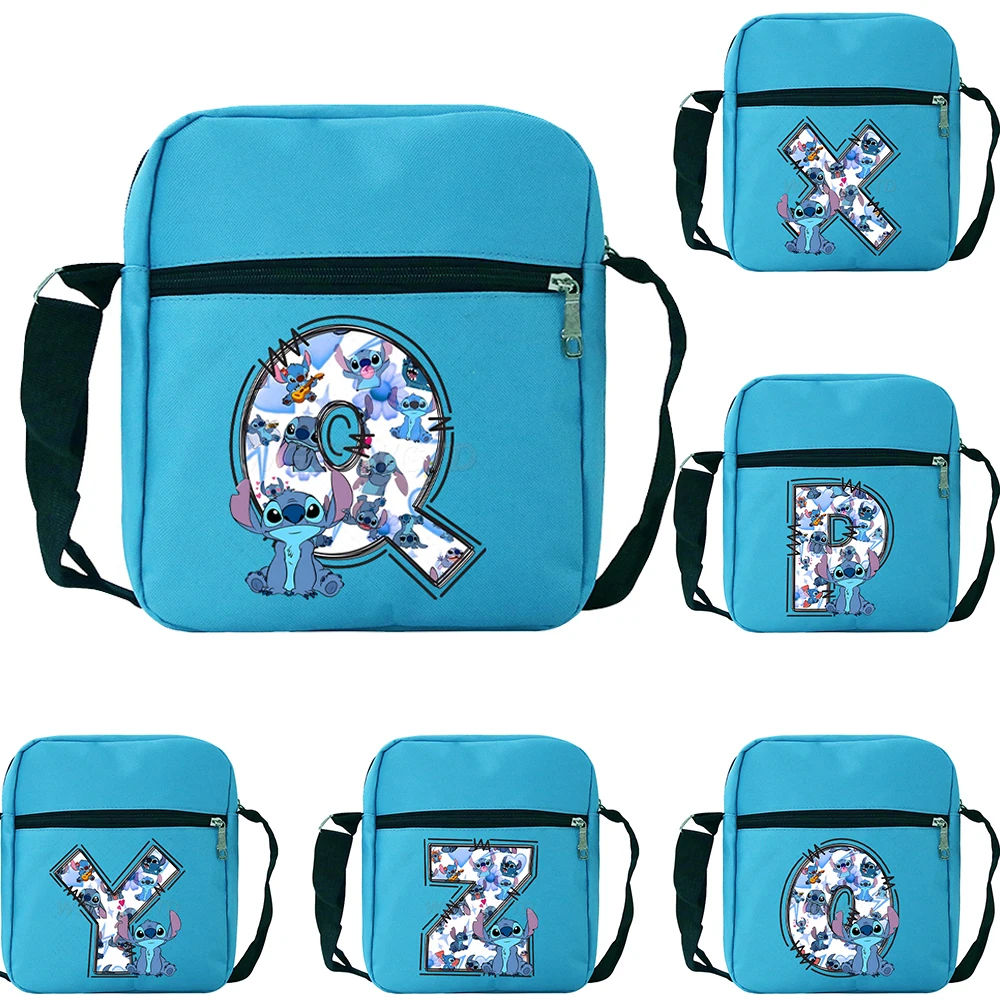 

Cute Cartoon Stitch Alphabet A-Z Mini Shoulder Bag Boys Girls Purse Casual Fashion Disney Stitch Letter Women Men Crossbody Bag