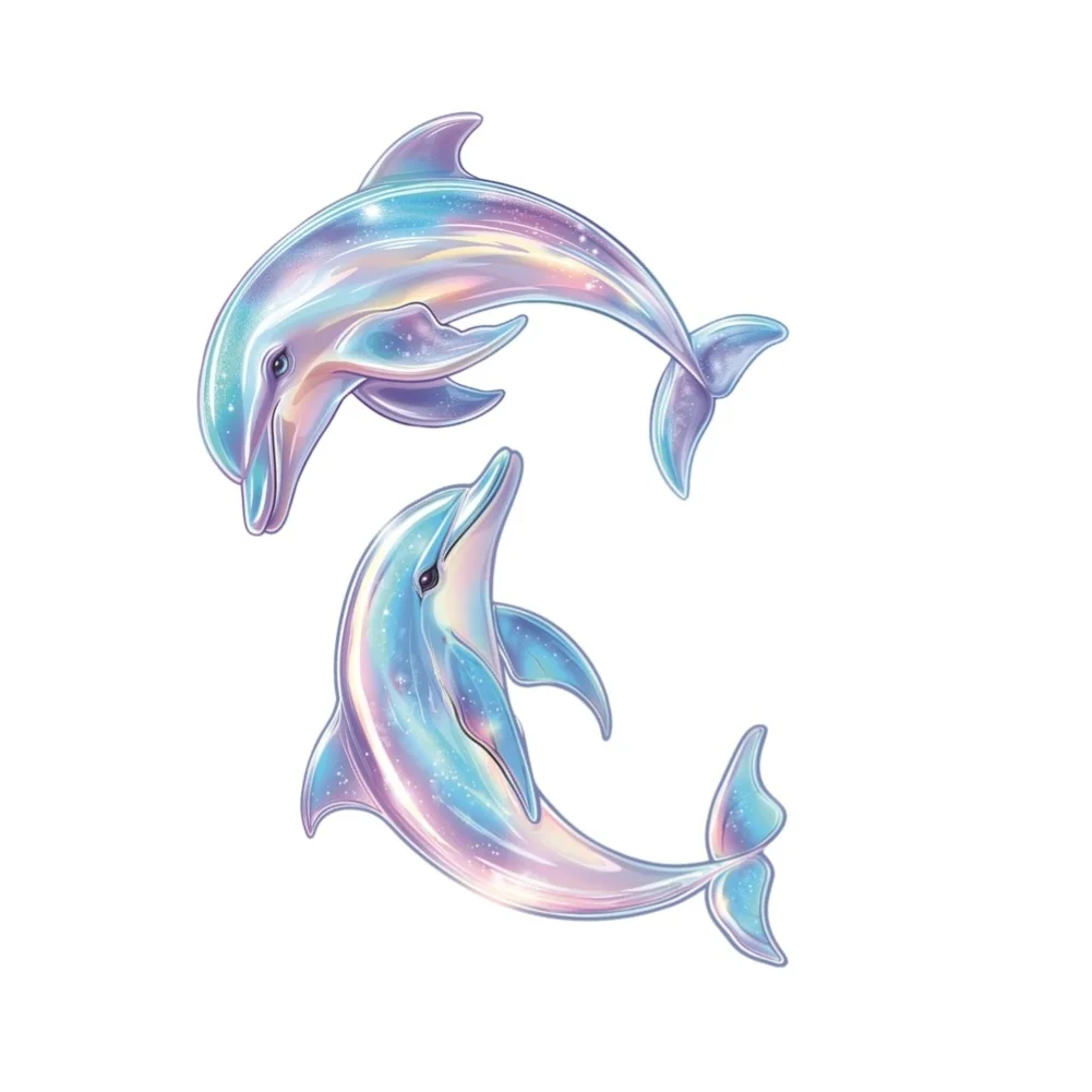 Glow in the Dark For DOLPHIN Sticker for Refrigerator or Wall Mounting PVC Material Designed for Nighttime Visual Appeal