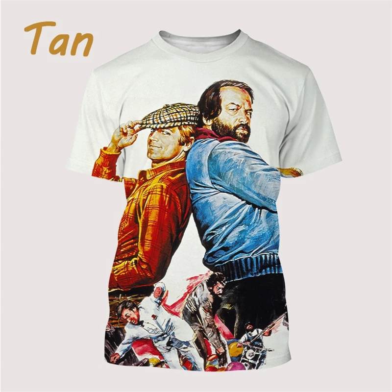 Newest Bud Spencer Terence Hill 3D Print T-shirt For Men Casual Streetwear T-shirt Harajuku Fashion Tops Kids Tees Women Clothes