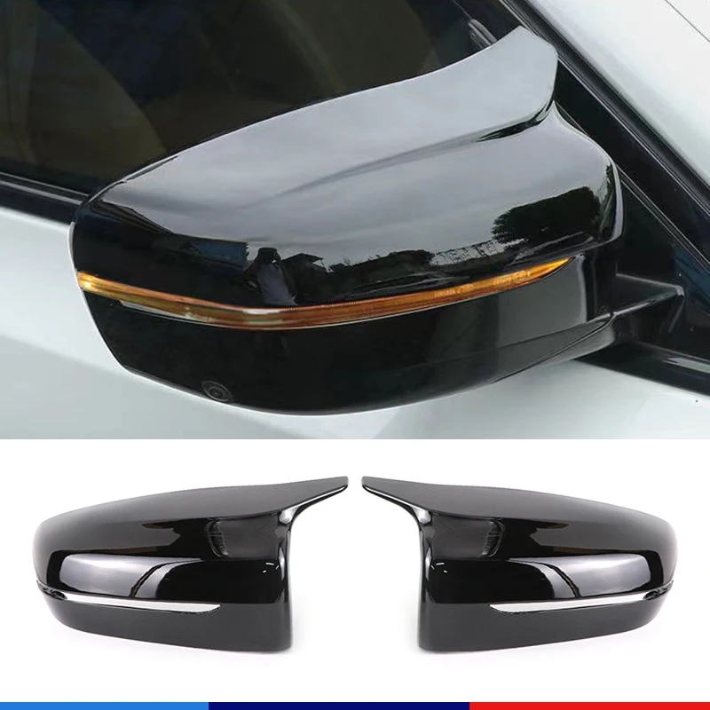 2Pcs Car Bright Black Side Rear View Mirror Cover Replacement For BMW 3 4 5 7 Series G20 G22 G30 G31 G38 G11 G12 2016 - 2022