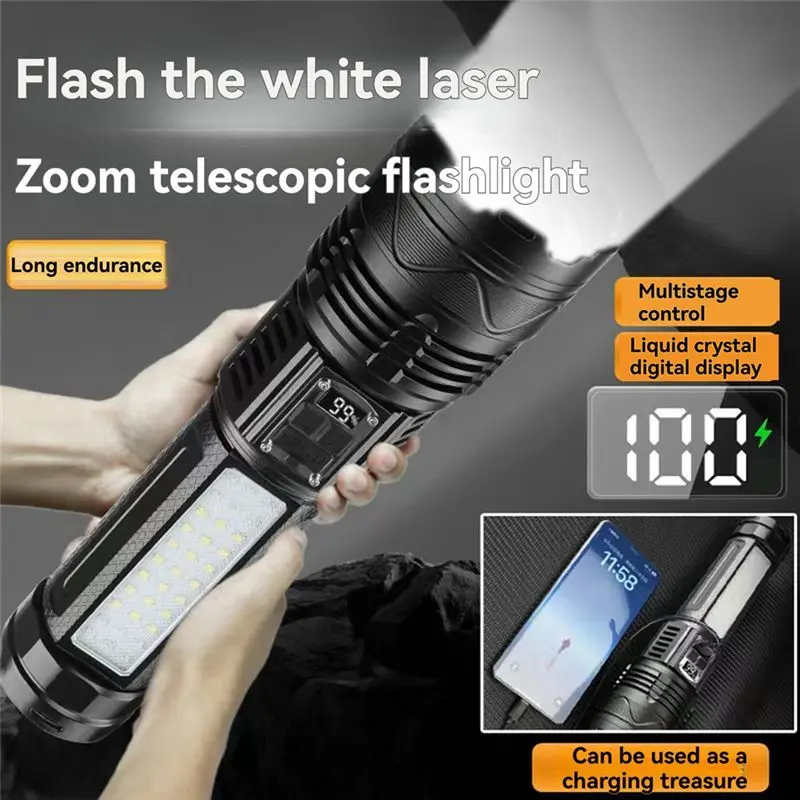

ABMV-Outdoors Super Bright Flashlight Camping Hand Lamp Spotlight Focus Long Range Red And White Flashlight Red And White Flashl
