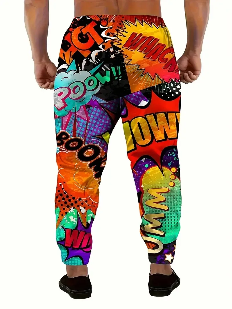 السراويل الرجالية الجديدة لربيع وخريف 2025 تتميز بالشارع كاجوال عصري ومريح بطباعة حروف ثلاثية الأبعاد