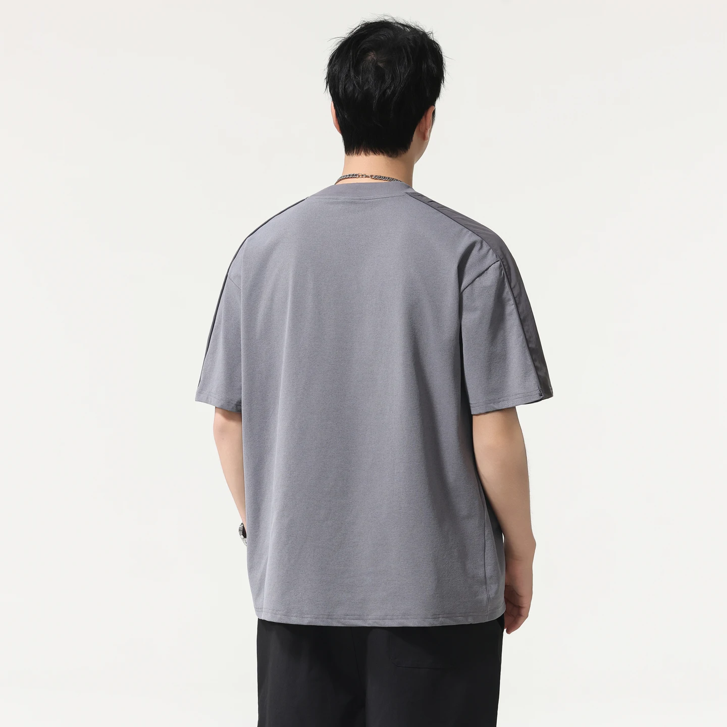 Men Summer Streetwear Fashion Loose Casual Short Sleeve Splice Pocket Plus Size T-Shirt Men's Mountain Outdoor T Shirts Tops