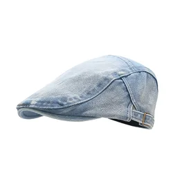 Casquette gavroche en coton denim pour hommes et femmes, lierre, testostérone, conduite, chasse, chapeaux de chauffeur de taxi